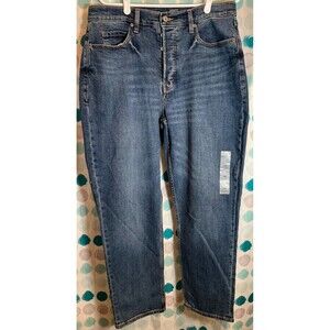 New Old Navy Plus Size Women Blue Jeans Denim Pants 14W Sky High Straight
